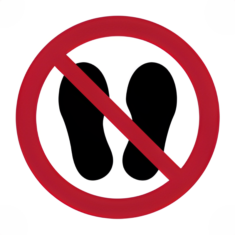 Señal prohibido andar o permanecer encima.