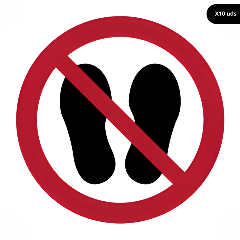 Señal prohibido andar o permanecer encima.