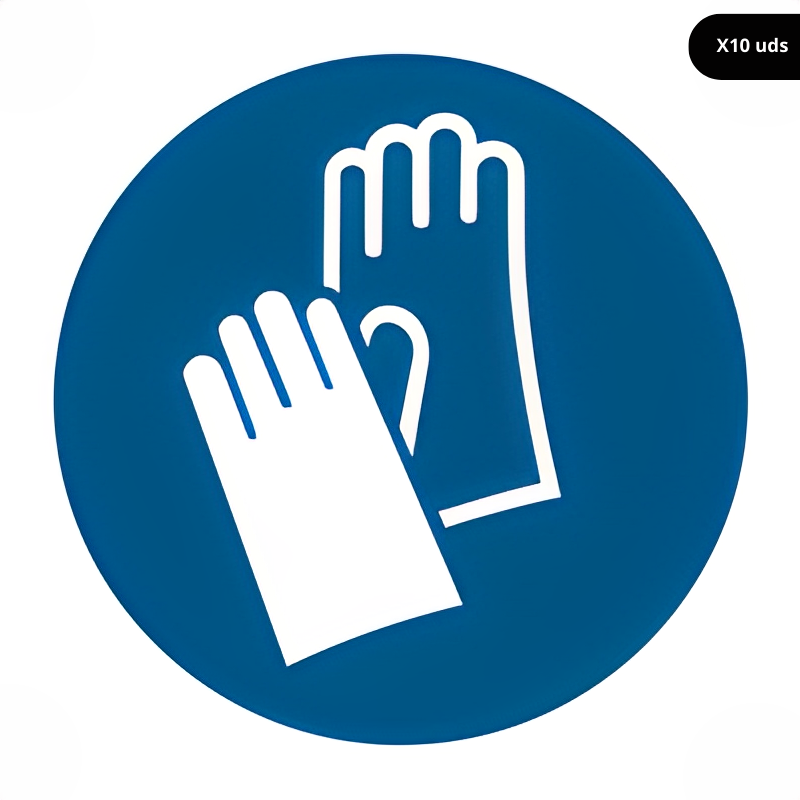 Señal de obligación guantes de seguridad.
