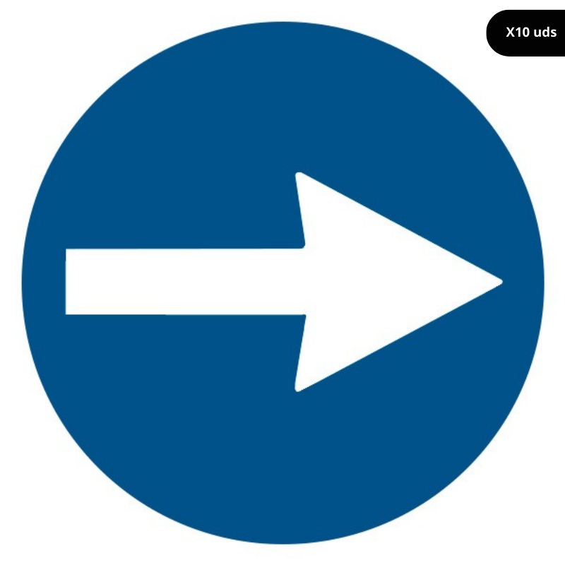 Señal de obligación dirección obligatoria.