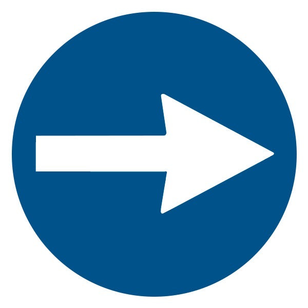 Señal de obligación dirección obligatoria.